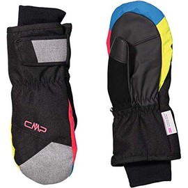 CMP - Muffole da sci in twill per bambini, Nero-B.Jewel-Strawberry, 4