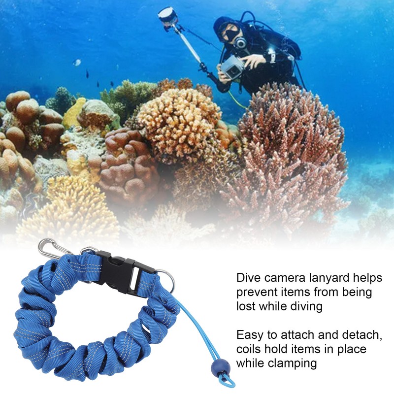 Diving Camera Lanyard Stainless Steel Spring Coiled Lanyard Diving Coil
