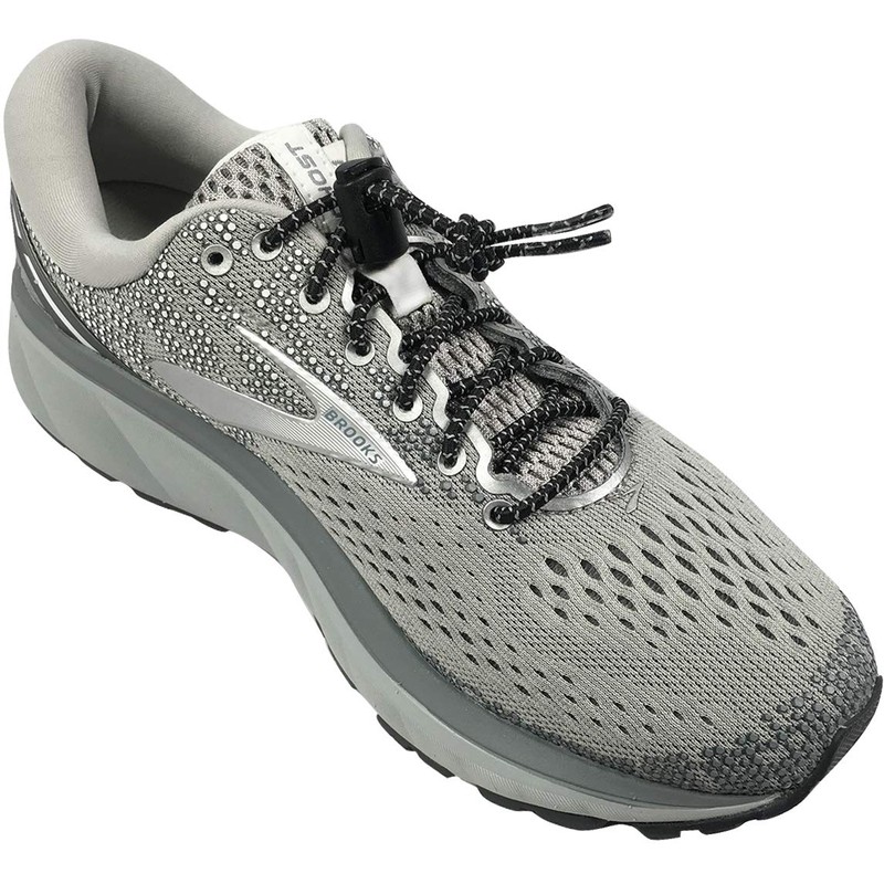 IBUNGEE LACES (Elastic No Tie Shoelaces (Reflective), (Black, 34-Inch)