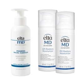 EltaMD AM & PM - Kit hidratante facial con limpiador facial espumoso diario, suave para pieles sensibles