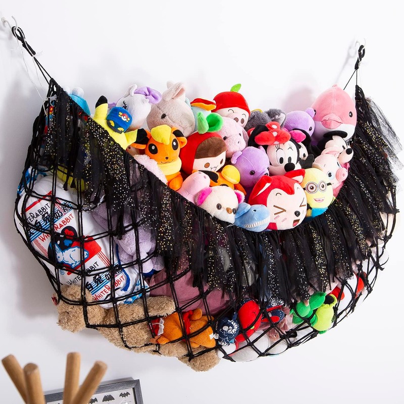 Large Stuffed Animal Hammock with Light Wall Mounted- Squishmallow Hammock