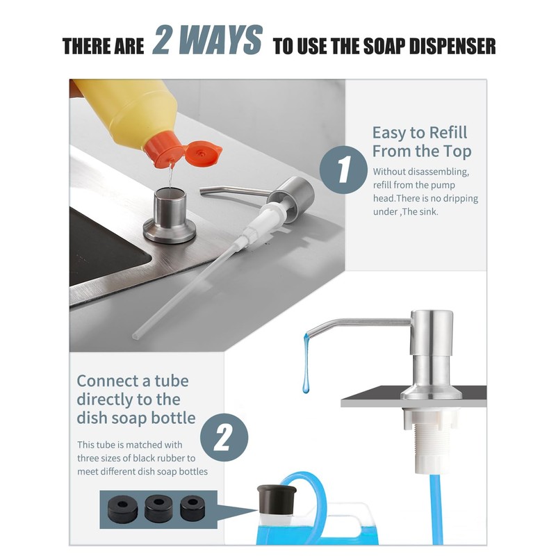 Casavilla Kitchen Faucets, Kitchen Sink Faucet with Soap Dispenser, Single