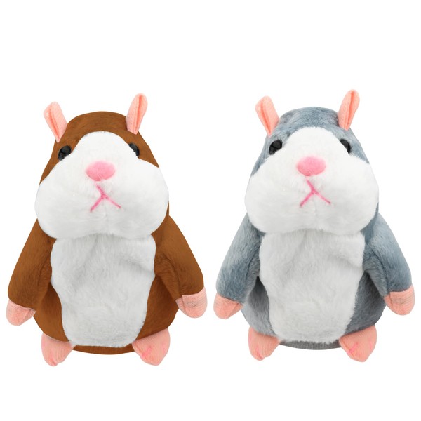 GLAITC Talking Hamster Toy, 2 Pcs Electronic Recording Toy, Repeat