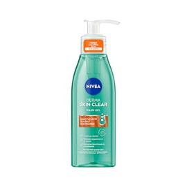 NIVEA Derma Skin Clear Wash Gel (150ml), Deep Cleansing Face Cleanser Gel, Salicylic Acid Face Wash Enriched with Niacinamide to Cleanse Pores and Remove Impurities, For Blemish-Prone Skin