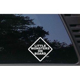 Little Monsters on Board - 5 1/8" x 5 1/8" die Cut Vinyl Decal for Cars, Trucks, Windows, Boats, Tool Boxes, etc NOT Printed!
