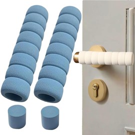 2PCS Door Handle Protective Covers Anti-Collision Sponge Spiral Children's Anti-Collision Protective Cover Door Handle Buffer Soft and High-Resilience Protective Cover for Schools Rooms (Blue)