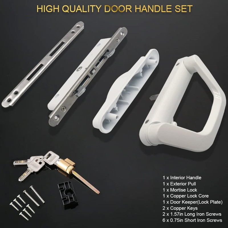ALLYWASAI Sliding Patio Door Handle Set with Mortise Lock, Suitable
