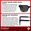 Breaksun Fashion Square Sunglasses for Women Men Trendy Classic Square