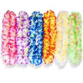 GoldDawn Premium Hawaiian Leis, Artificial Flowers for Party Supplies and Luau Decorations, Meticulously Handcrafted, Elevate Your Celebration with Exquisite Flower Necklaces (6 Colors)