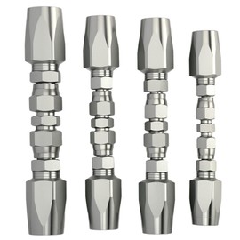 4pcs Reusable Hydraulic Hose Repair Kit,1/4",3/8",1/2" Inner Diameter Compatible with SAE 100R1 1-wire and SAE 100R2 R16 R17 R19 2-wire Hydraulic Hoses,Quick Repair of Various Hydraulic Hose Failures