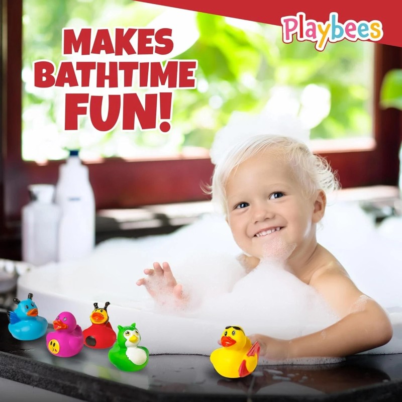 Playbees Assortment Rubber Duck Toy Duckies for Kids - 12