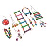 Bird Toy Set Colorful Boredom Relief Chewing Climbing Parrot Swing