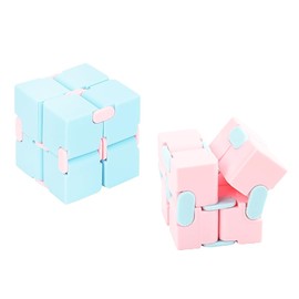 Sarini Set of 2 Infinity Dice for Adults Office Workers Home Desk Stress Relief Fidget Tool, Durable Concentration and Anxiety Relief Cube for Office