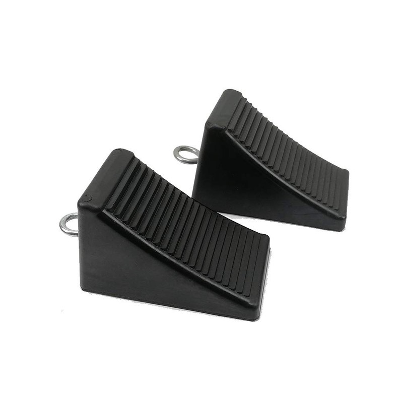 ROBLOCK Heavy-Duty Rubber Wheel Chocks with Eyebolt for Cars, RVs,