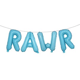 Roar RAWR Dinosaur Tyrannosaurus Animal Balloons for Birthday Party Baby Shower Decoration Kit Inflatable Party Supplies Decorations Gift Kids and Adults (RAWR Light Blue)