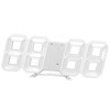 3D LED Wall Clock Minimalist White Frame Digital Wall Alarm