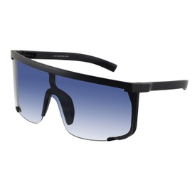 FLAWLESS EYEWEAR Retro Large Shield Sunglasses for Men Oversized Half Face Cover UV Protection Gradient Glasses for Women (Blue Gradient)