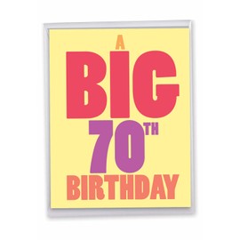 NobleWorks - 70th Birthday Greeting Card Jumbo (8.5 x 11 Inch) - Milestone 70 Years Old, Fun Card for Birthdays - Big 70 J9070MBG