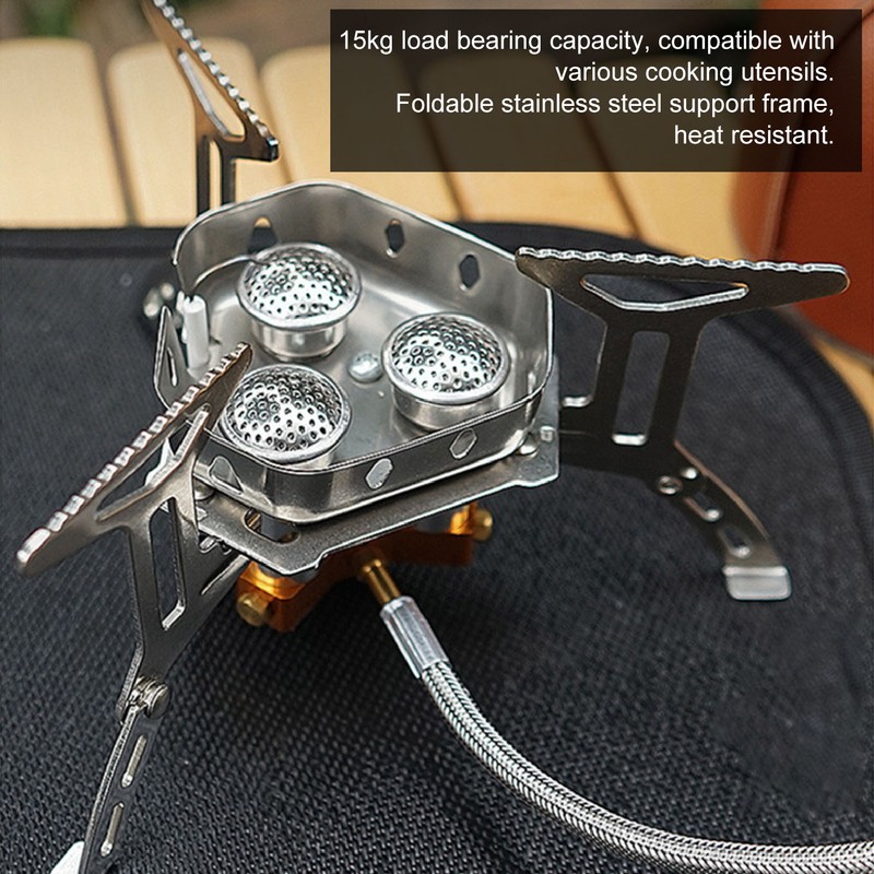Camping Gas Stove Foldable Windproof Mini Camp Stove Cooker Electronic