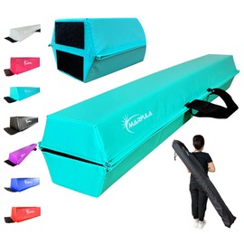 MARFULA 6 / 8 / 9 / 10 FT Balance Beam Folding Floor Gymnastics Equipment for Kids, Non-Slip Base for Training Home Gym Use