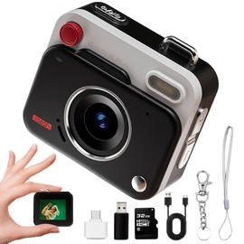 Mini Camera, Keychain, Digital Camera, Retro, 12 Megapixels, 1080P Video Recording, 32 GB Card Included, Toy Camera, For Adults, 1.77-inch Screen, Kids Camera, Kids Camera, Mini Retro Camera, Small