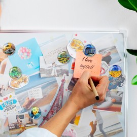 BUNCHBRAVO Van Gogh Refrigerator Magnets - 1.38-Inch Crystal Glass Decorative Magnets for Whiteboard, Locker, Dishwasher | Pack of 12