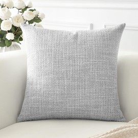 Artscope Set of 1 Cushion Cover, Plain Throw Cushion Cover, Linen Cushion Covers, 45 x 45 cm, Modern Decorative Cushion Cover Set, Cushion Case for Sofa, Bedroom, Home Decor, Light Grey