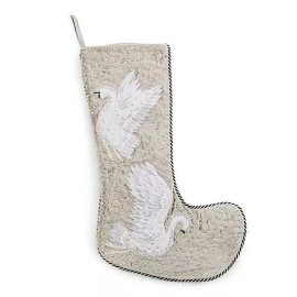 MacKenzie-Childs Brand New Mackenzie Childs Holiday Swan Velvet Stocking