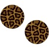 Set of 2 Leopard Print White Ceramic Cabinet Drawer Pull