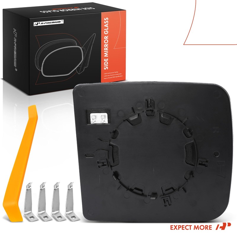 A-Premium Right Passenger Side Upper Heated Mirror Glass with Backing