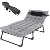 SLSY Folding Lounge Chair Bed Cot 4-Position Adjustable Patio Reclining