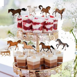 40 Packs Horse Cupcake Toppers Animal Horse Cupcake Picks Party Decorations for Horse Racing Party Equestrian Themed Birthday Baby Shower Birthday Decorations