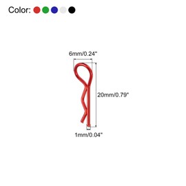 sourcing map 50pcs 30-Degree Angle RC Body Clips Bent Springy R Pins 20x1.0x6mm for All 1/8 1/10 1/12 Scale Model RC Car Crawler Replacement(Multicolor)