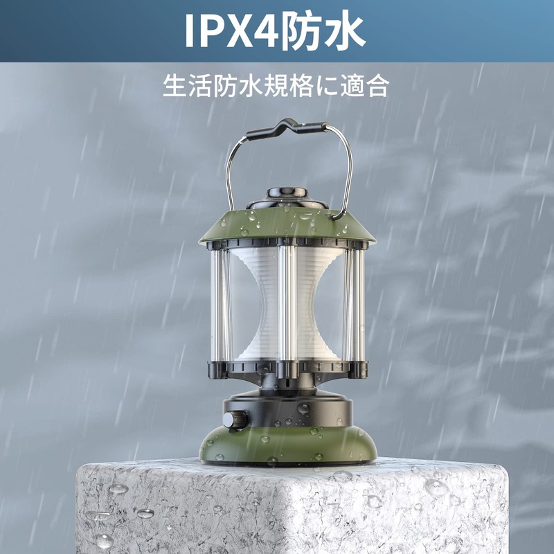 【2023モデル】GLOWDAWN LEDランタン キャンプランタン 2WAY給電 充電式 電池式 キャンプライト レトロ風 無段階調光・調色 暖色