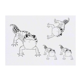 4 x 'Happy Leopard Gecko' Temporary Tattoos - Water Resistant, Skin-Safe, Non-Toxic Transfers, Mixed Sizes (TO00013388)