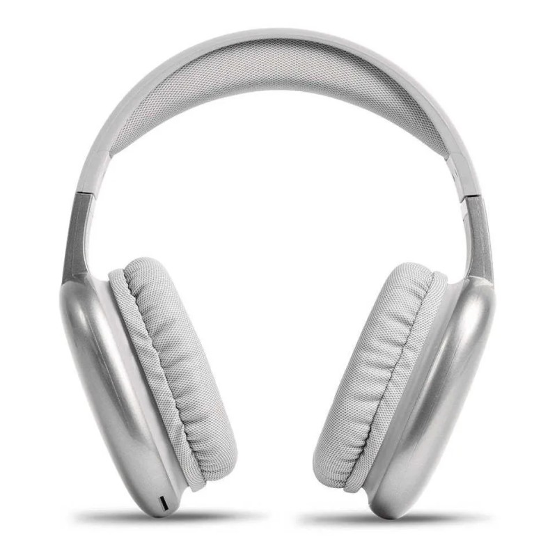 Audífonos Inalámbricos Diadema Compatible Con Micrófono Aurum Stf Color Gris