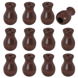 ZZLZX 12PCS Window Cord Tassel Wood Pendant Curtain Craft Wooden Hanging Ball Pull Handle Brown Roman Blind Cord Knob Bamboo Curtain Accessories