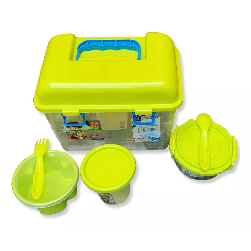 mdj Lonchera Grande 3 Litros Con Accesorios 6 Piezas