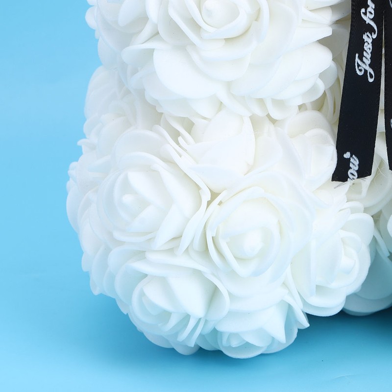 Unique Cute Bear Shape Simulation Artificial Rose Flower with Bowknot