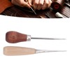 8Pcs Leather Awl Wooden Ergonomic Handle Stainless Steel Effort Saving