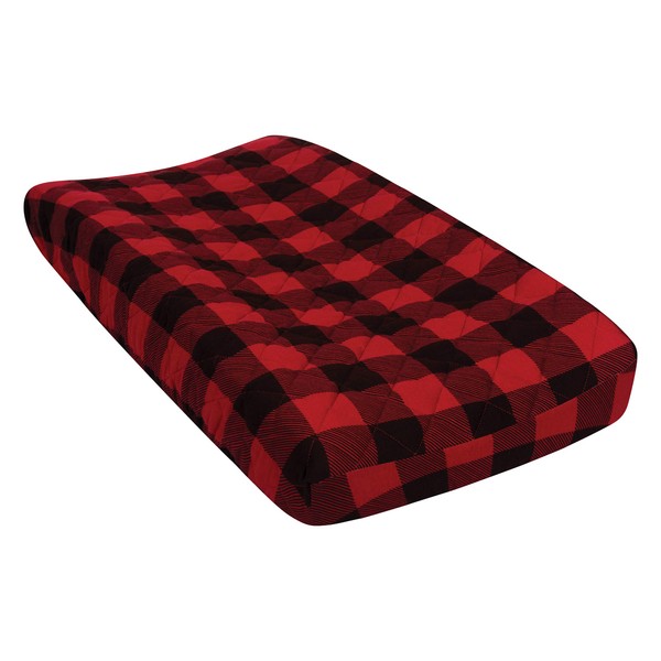 Trend Lab Quilted Jersey Changing Pad Cover, Red and Black Buffalo Check