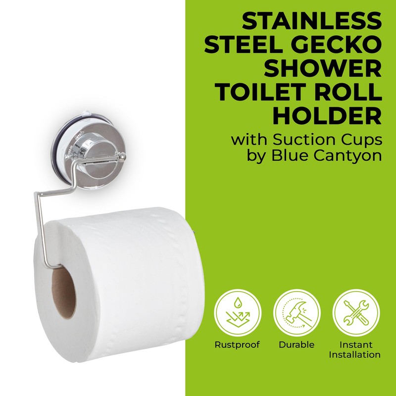 Blue Canyon Gecko Toilet Roll Holder, Shower Caddy with Quick