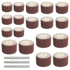 Pack of 18 Flap Grinders Lamellar Grinder for Drill, 80-120-180 Grit Grinding Attachment for Cordless Screwdriver, Sharpening Stone Ball Head Sander with 3 x 5.2 mm Connecting Rod, for Rust Removal,
