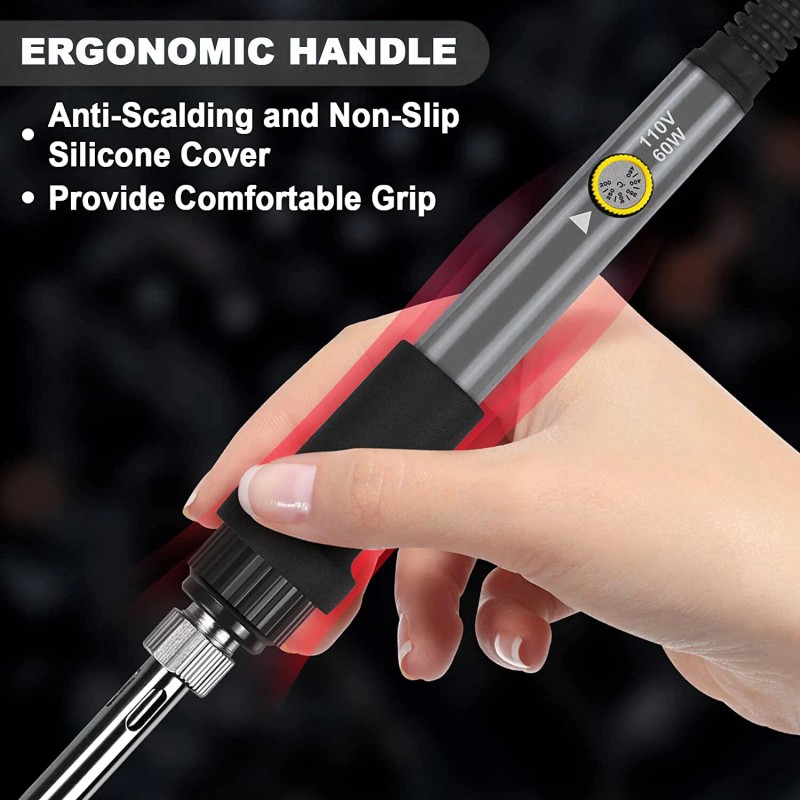 ILibiLib 60W Soldering Iron Kit Electric Gun Adjustable Temperature Welding