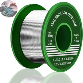 ieron 100g Solder Wire,0.8mm Soldering Wire Lead-Free Sn99.3 Cu0.7 with Rosin Core for Electronic Electrical Soldering Components Repair and DIY