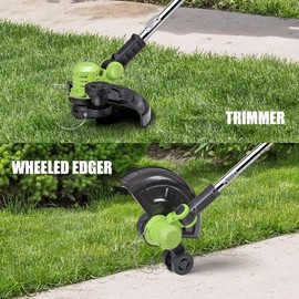 Cordless Weed Wacker Electric Weed Eater 12" 20V String Trimmer Battery Operated with 8 Pcs Spool Trimmer Lines and 1 Spool Cap 2.0Ah Batteries Fast Charger