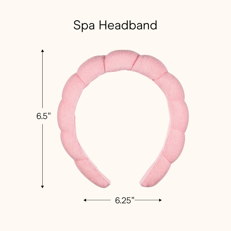 Conair Spa Makeup and Face Washing Headband, Pink Bubble Design,