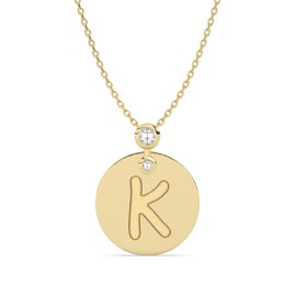 AGZBT Initial Necklaces for Women, 14K Plated Gold Letter Charm Jewelry, Dainty Round Initial Pendant Necklace, Adjustable Chain 16 To 18 In, For Women, Wife, Sister, Mom, Lady, Birthday Gift, Gold K