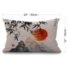 BGBDEIA Bamboo Cushion Cover Japanese Bamboo Trees Sun and Mountains
