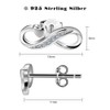 Infinity Earrings 925 Sterling Silver Studs Forever Love Accent Fashion